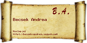 Becsek Andrea névjegykártya